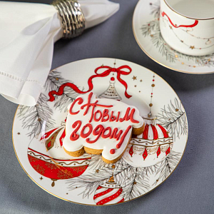 Тарелка Valerie Concept "Новогодние игрушки"